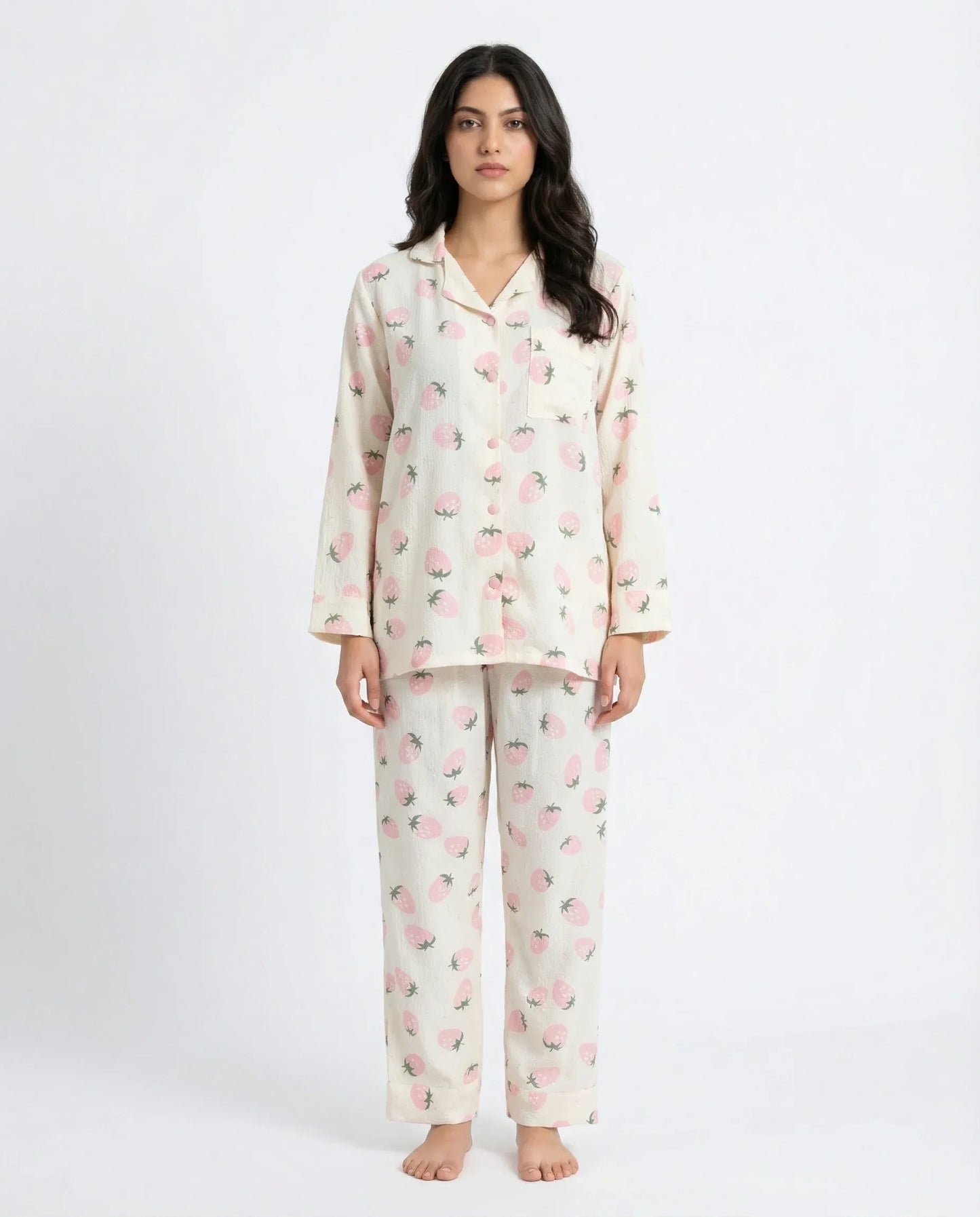 Summer Crinkled Pajama Suit – Juicy Blush