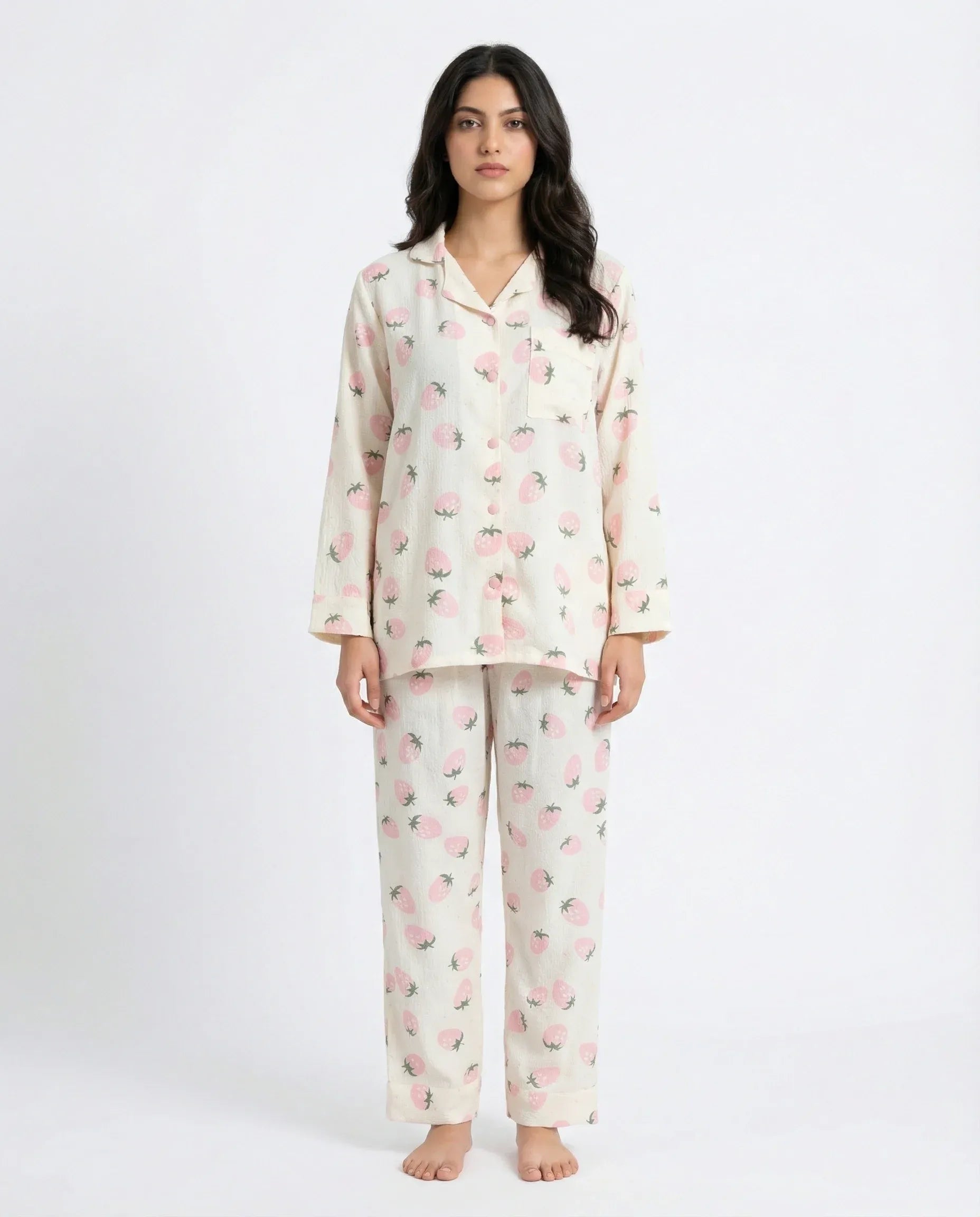 Summer Crinkled Pajama Suit – Juicy Blush