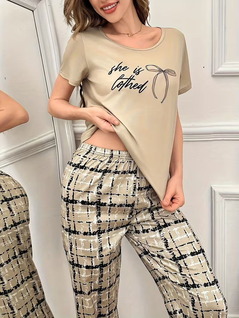 She is Clothed Printed Night Suit
