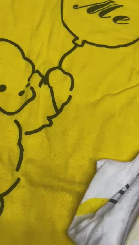 Yellow Love Design Night Suit – Premium Fabric Sleepwear for Girls & Women
