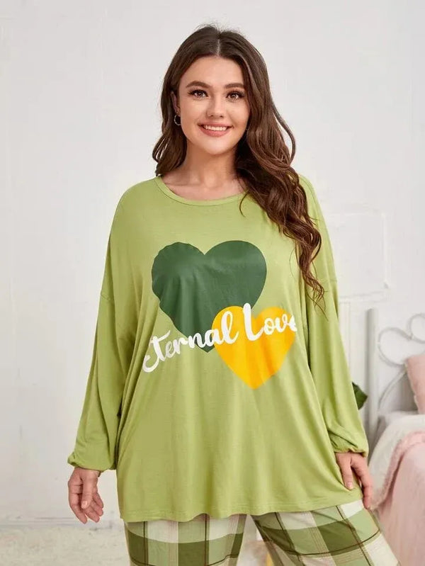 Eternal Love Full-Sleeves Printed Night Suit for Women – Soft & Comfortable Sleepwear