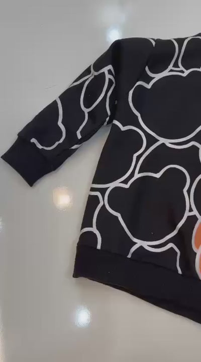 Black Bears Printed Kids Fleece Tracksuit