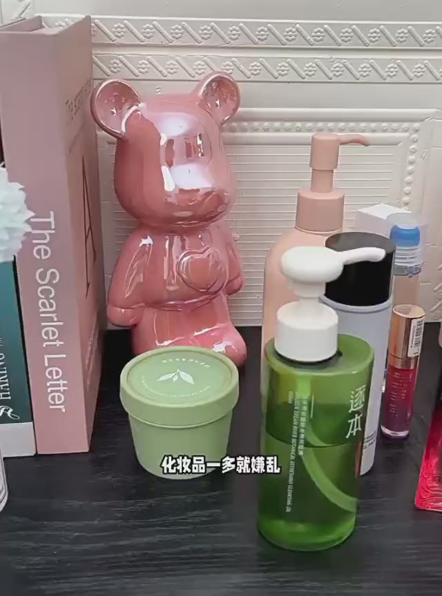Acrylic Cosmetic & Rotating Brush Organizer – 360° Makeup Storage